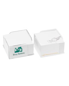 Zettelbox mit 2 Papierentnahmen klar / weiß (ab 100 Stück)