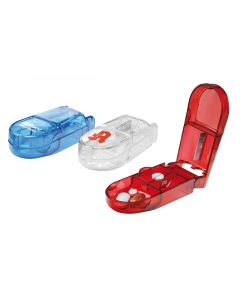 Pillendose mit Tablettenteiler transparent (ab 100 Stück)