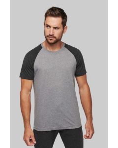 PROACT® Zweifarbiges Triblend Sport-T-Shirt mit kurzen Ärmeln für Erwachsene