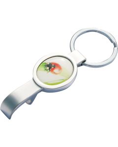 OVALBOTTLE Schlüsselanhänger Chrome matt