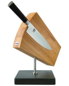 KAI SHUN Messerblock Eiche drehbar mit Granitsockel