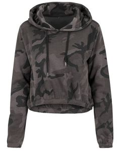 Build Your Brand - Ladies Camo Cropped Hoody