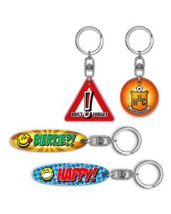 Holz-Schlüsselanhänger, in jeder Form möglich. Einseitig oder doppelseitig. Digitaldruck oder Gravur.