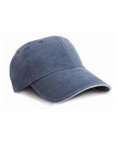 Result Headwear - Washed Fine Line Cotton Cap With Sandwich Peak