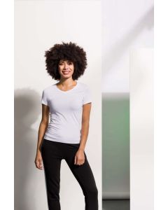 Skinni Fit Ladies Stretch V-Neck T-Shirt