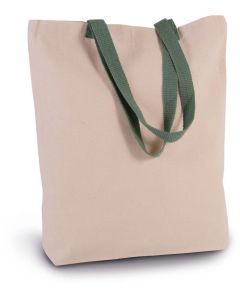 Kimood Shoppingtasche mit Seitenfalte und kontrastfarbenem Griff