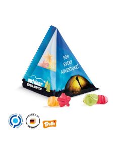 Fruchtgummi Tetraeder, Folie transparent, Trolli Fruchtgummi Sterne, 10% Fruchtsaft