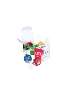 Lindt Lindor Praline in Präsentverpackung Werbewürfel bedrucken 12g (ab 500 Stück)