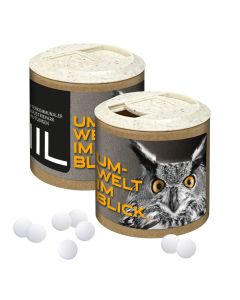 Papier-Werbedose mit Pfefferminz