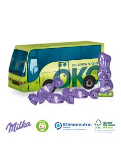 Milka Schokolade im Bus als 3D Präsent bedrucken 40g (ab 150 Stück)
