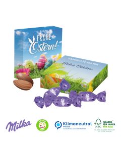 Milka feine Alpenmilcheier als Präsent bedrucken 54g (ab 100 Stück)