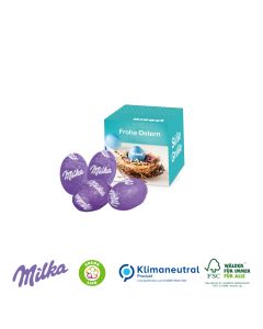Werbewürfel mit süßer Füllung Milka zu Ostern bedrucken 32g (ab 150 Stück)