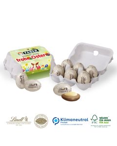 Schoko-Eier 6er-Set mit Lindt "Mandorla" (ab 100 Stück)