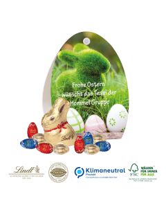 Werbe-Osterei mit Lindt Goldhase und Schoko-Eier 60g (ab 100 Stück)