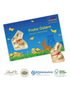 Lindt Promotion-Card mit Goldhase 10g als Grußkarte bedrucken (ab 100 Stück)