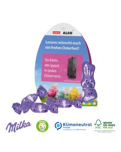 Werbe-Osterei mit Schokoladenmischung von Milka 40g (ab 100 Stück)