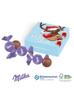 Milka feine Alpenmilch Kugeln in Präsentschachtel bedrucken