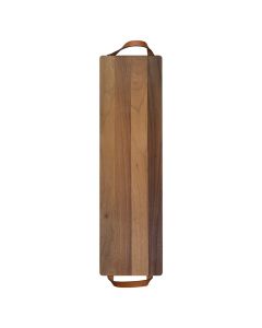 Schneidebrett mit Ledergriffen Nussbaum 69x19 cm