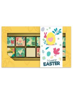ChocoGiftbox 12 – Ostern mit Logowürfel (132 Gramm)