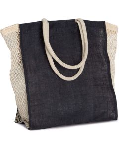 Kimood Shoppingtasche mit Seitenfalte aus Mesh