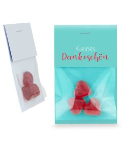 Naschtasche flach vegane Herzen