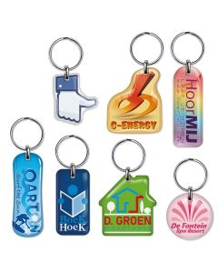 Flexi4u Schlüsseanhänger in jeder Form möglich, doppelseitiges Dominglabel