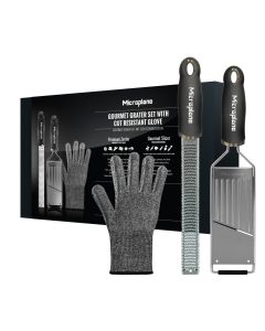 Microplane Gourmet Reiben Set mit Schutzhandschuh