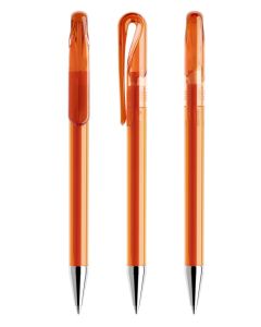 Prodir DS1TTC Transparent mit verchromter MetallspitzeOrange transparent