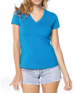 Kariban Ladies' short-sleeved V-neck T-shirt