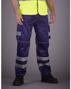 YOKO - Hi-Vis Cargo Trousers With Knee Pad Pockets