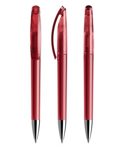 Prodir DS3.1 TTC Transparent mit verchromter MetallspitzeKirschrot transparent