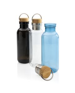 GRS rPET Flasche with Bambusdeckel und Griff