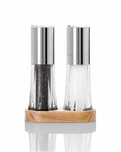 Adhoc Pfeffer und Salzmühle MENAGE CRYSTAL mit Tablett