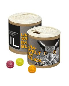 Papier-Werbedose mit Pulmoll Pastillen