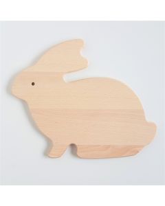 Hasenform Holzbrett Frühstücksbrett aus Buche 250x210x9 mm