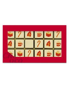 ChocoGiftbox mit 18 Schokoblöckchen 'Sinterklaas' + logo