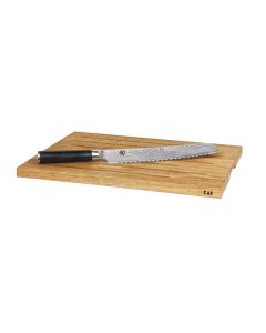KAI Brotmesser-Brett aus Eiche mit Griffmulden und Rillen (ohne Brotmesser)