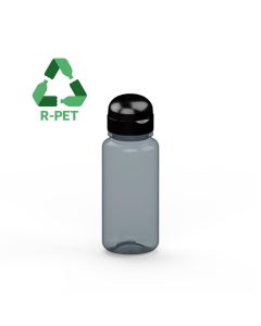 Trinkflasche "Sports" grau-transparent 0,4 l, recycled PET