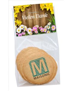 Tütchen mit farbig bedruckten Butterkeksen