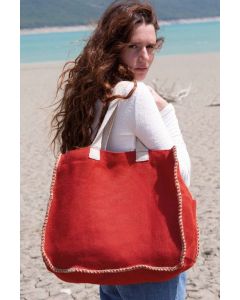 Kimood Jutetasche mit Kontrastnähten