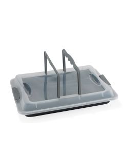Funktion Bräter mit Deckel 42x29 grau