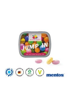 Klappdose, matt-silber, Mentos Kaudragees Fruit