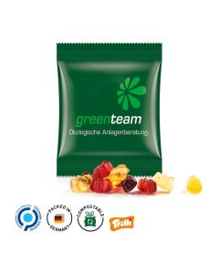 Minitüte,15 g, kompostierbare Folie weiß, Trolli Fruchtgummibären, 30% Fruchtsaftqualität Exquisit