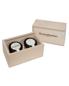 2 Gourmet Gewürze im Gourmetkästchen aus Birkenholz