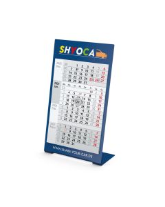 Desktop 4 Color als Tischkalender in Blau mit Logo bedrucken