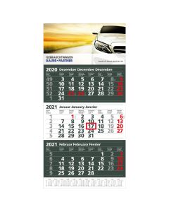 Einblatt-Monatskalender Extra 3 in anthrazit