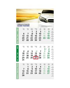 Wandkalender Logic 3 Post A in Blau, Grün oder Rot bedrucken