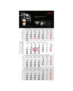 Einblatt-Monatskalender Rational 4 mit roten Kalendarium