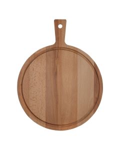 Schneidebrett rund mit Griff und Saftrinne Buche 29 cm ⌀