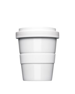 Coffee2Go Mini, Kaffeebecher to Go Form 344, mit glatter oder geriffelter Siliconbanderole